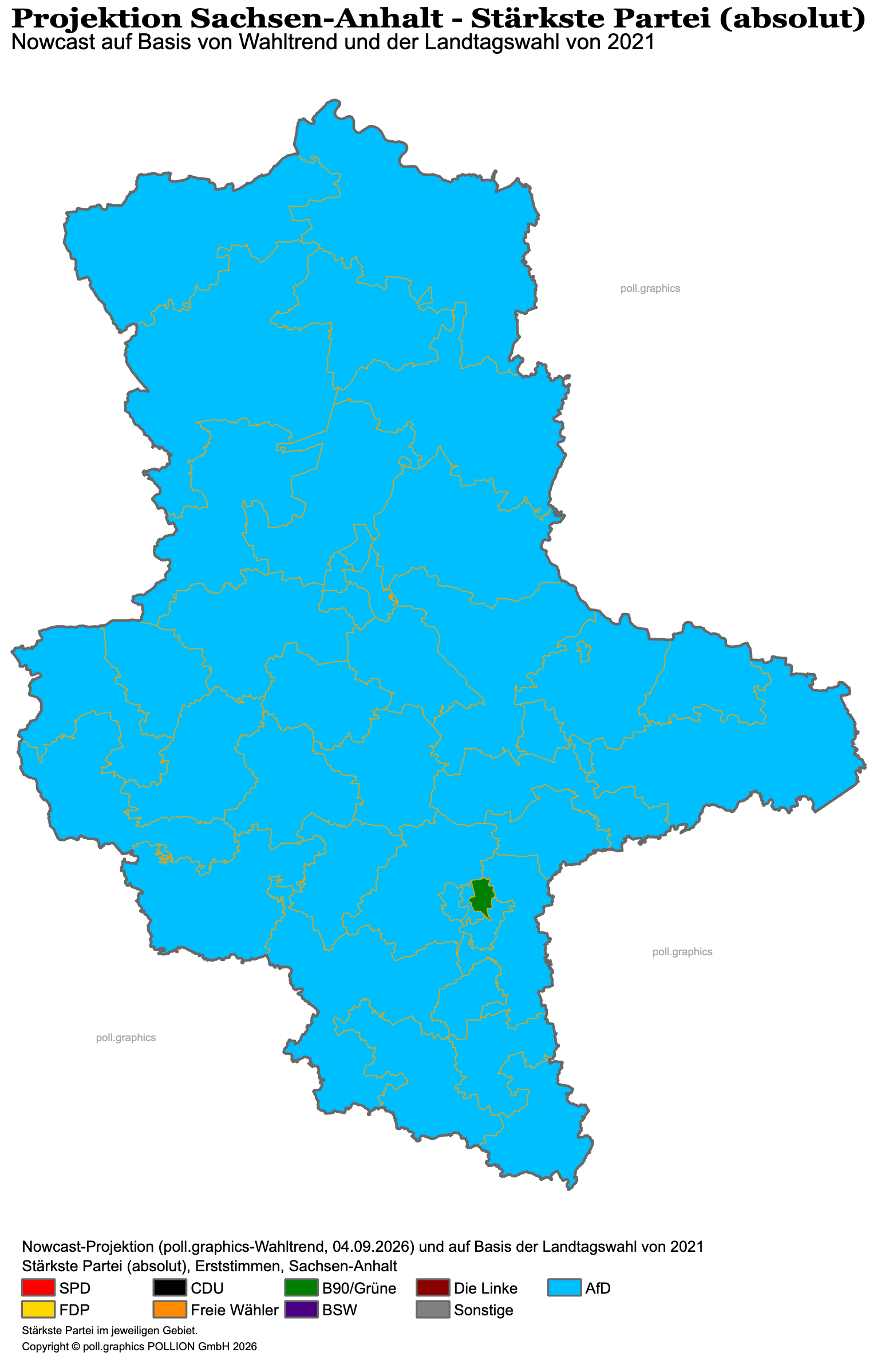 Sachsen-Anhalt Wahlkreisprojektion 4. September 2026
